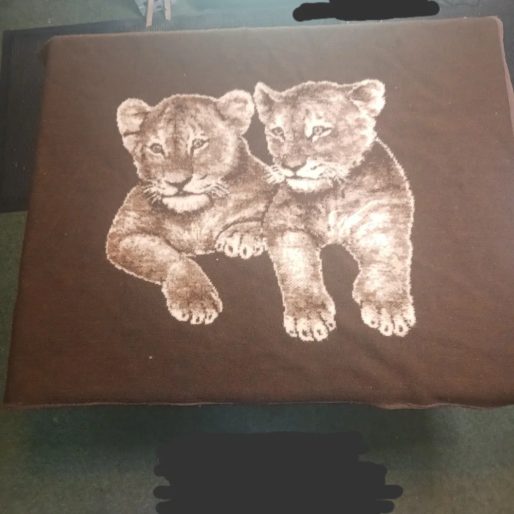 VTG Dolan Lion Cubs Blanket Kare Free 54